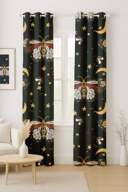 Midnight Moth Curtains